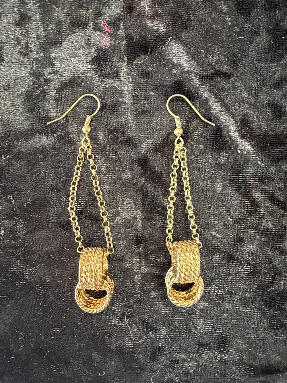 Gold-Tone Knot Chain Drop Earrings - Brand Unknown